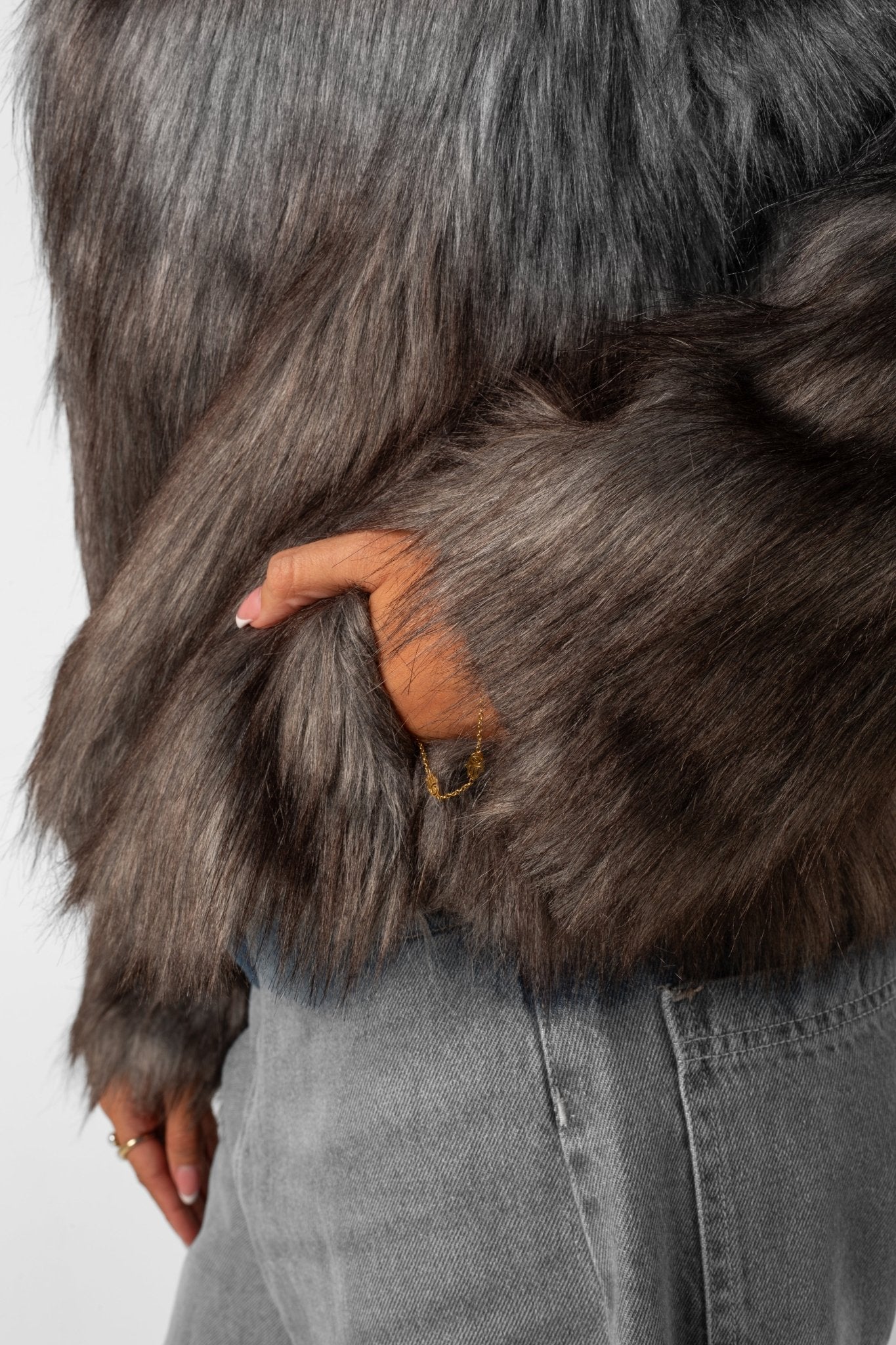 Grey Fluffy Jacket - CIVA