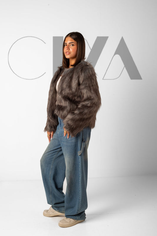 Grey Fluffy Jacket - CIVA