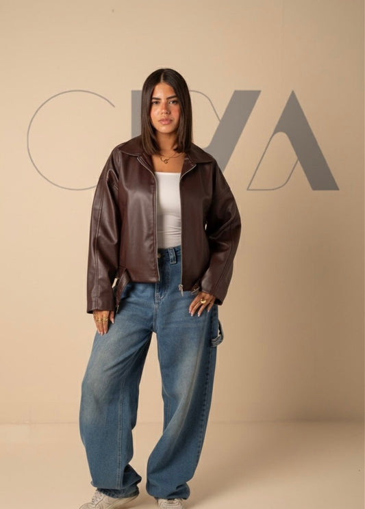 Slim Zipper Coat Brown - CIVA