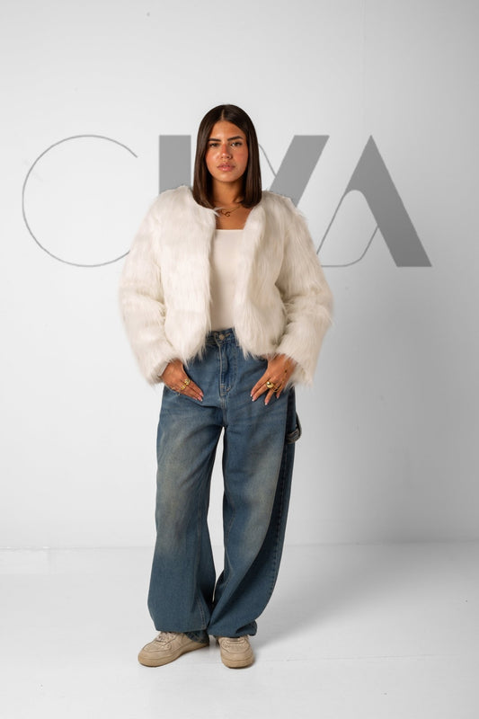 White Fluffy Jacket - CIVA