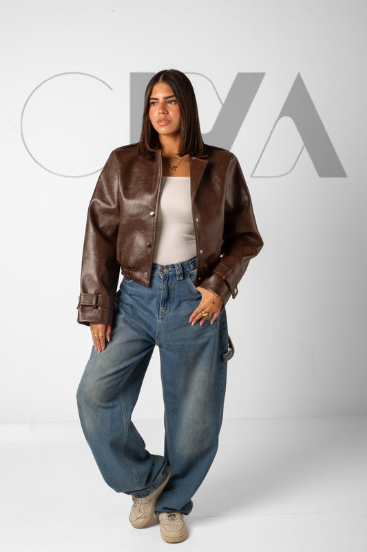 Vintage leather Jacket - Brown