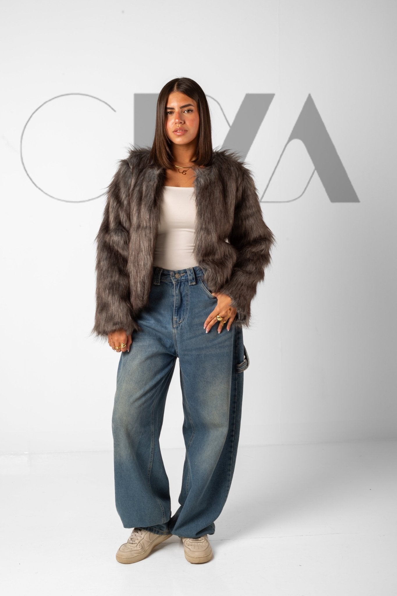 Grey Fluffy Jacket - CIVA