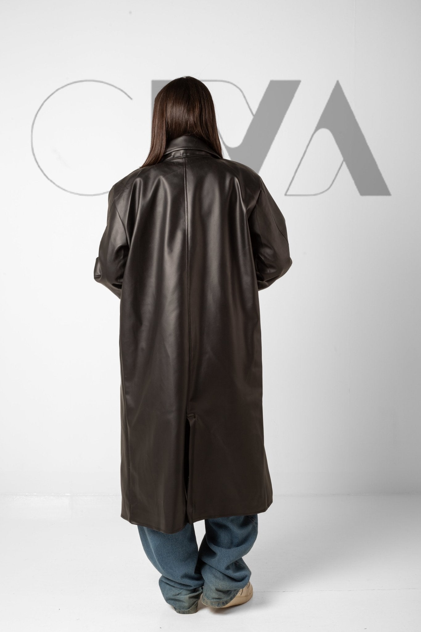 Leather Trench Coat - Black - CIVA