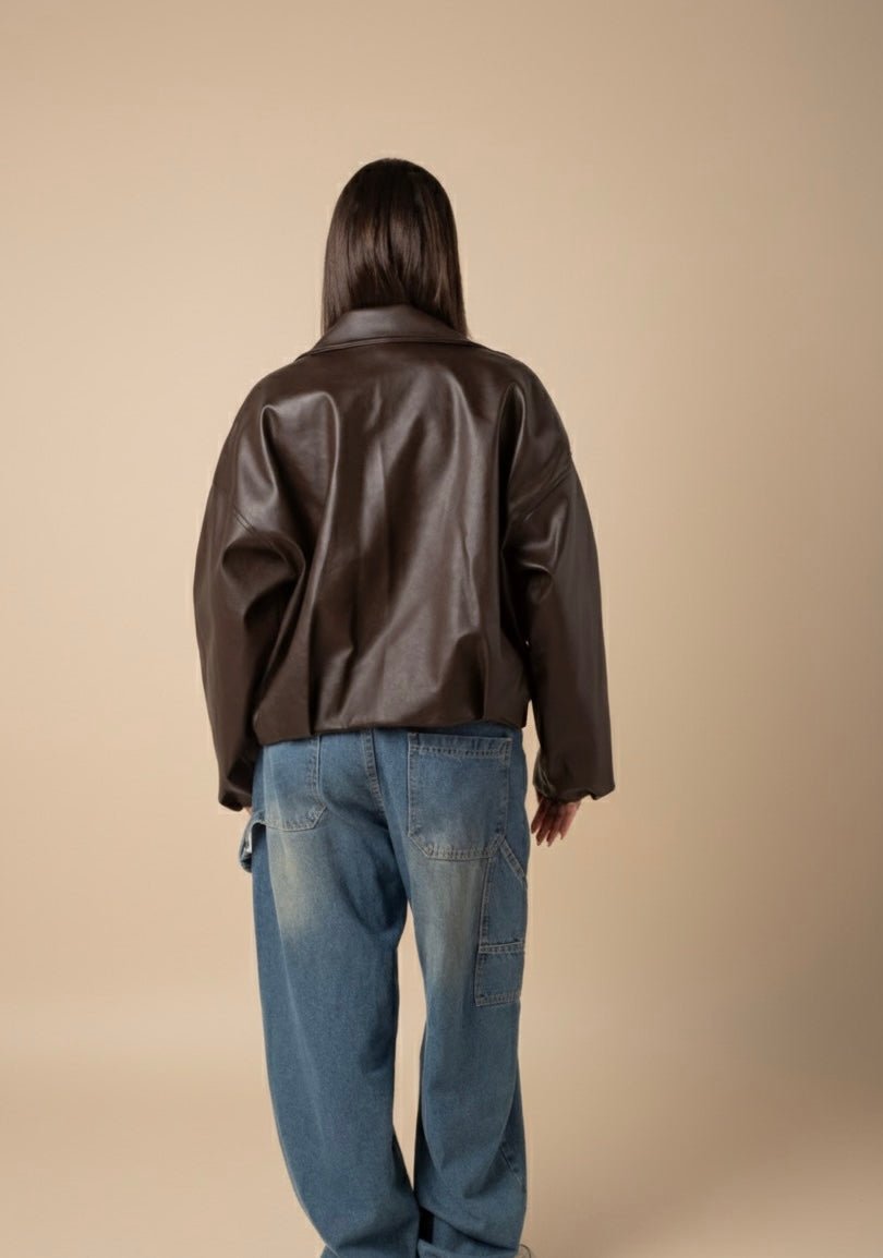 Slim Zipper Coat Brown - CIVA