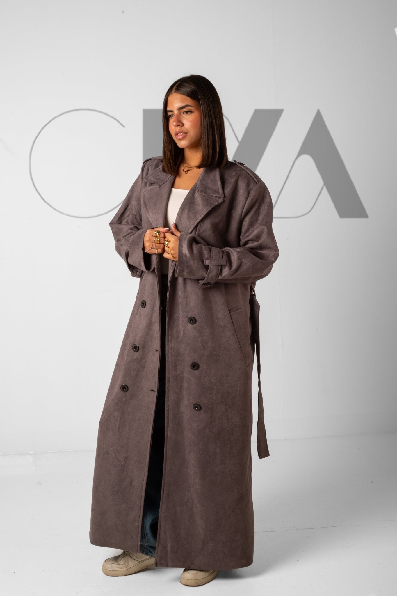 Tailored Suede trench _ Gray - CIVA