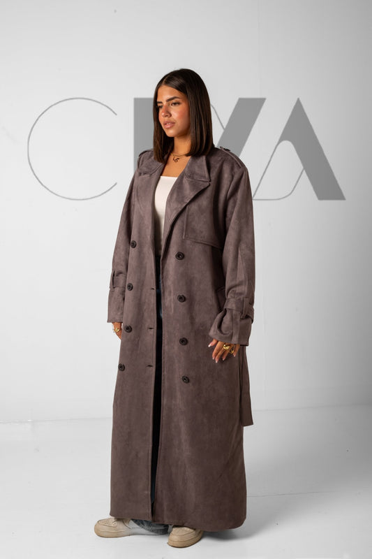 Tailored Suede trench _ Gray - CIVA