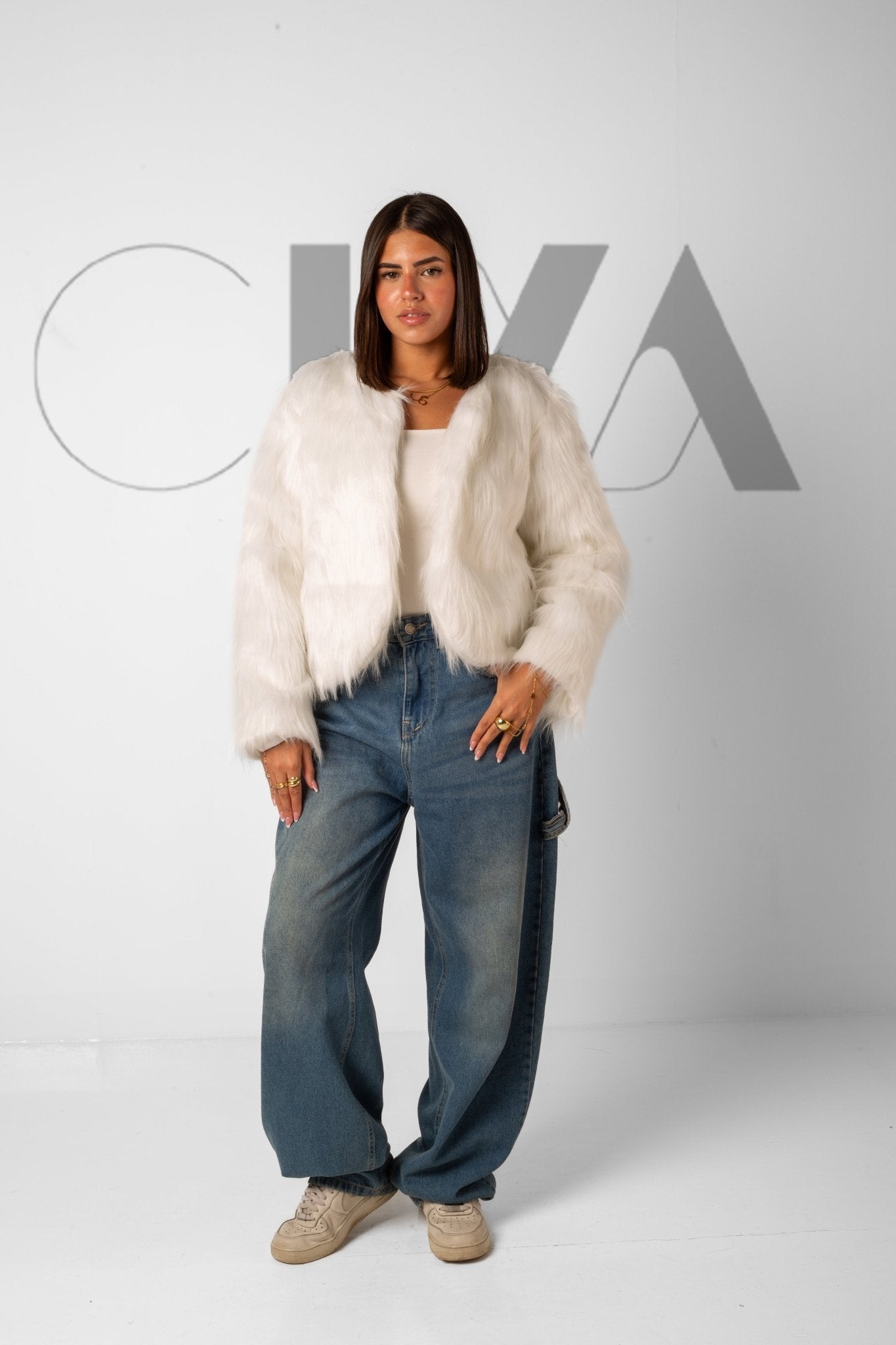 White Fluffy Jacket - CIVA